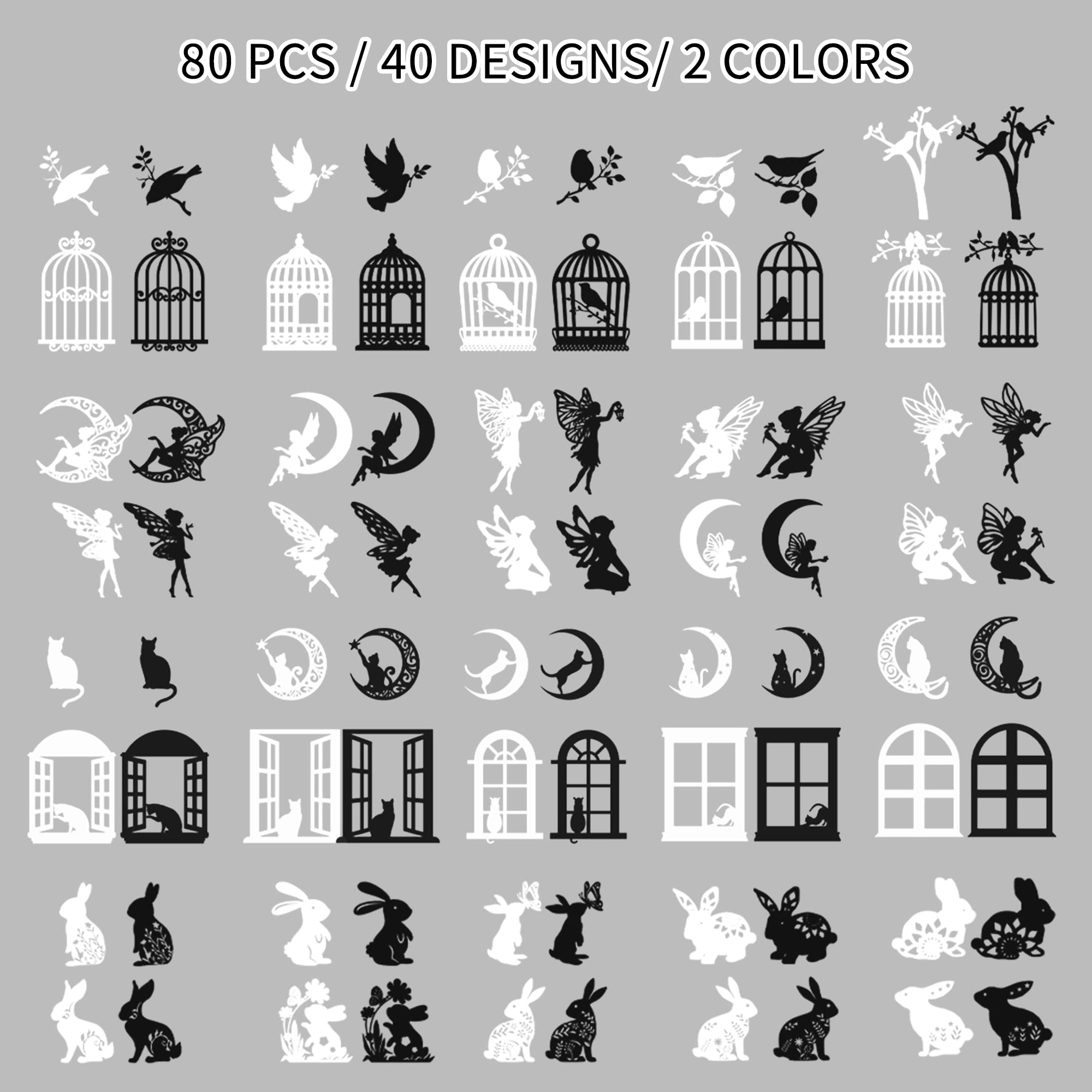 Mayplous Vintage Scrapbook Cutouts - 4 Pack Window Frame & Fairy Animal Designs for Card Making Photo Albums - Image 2