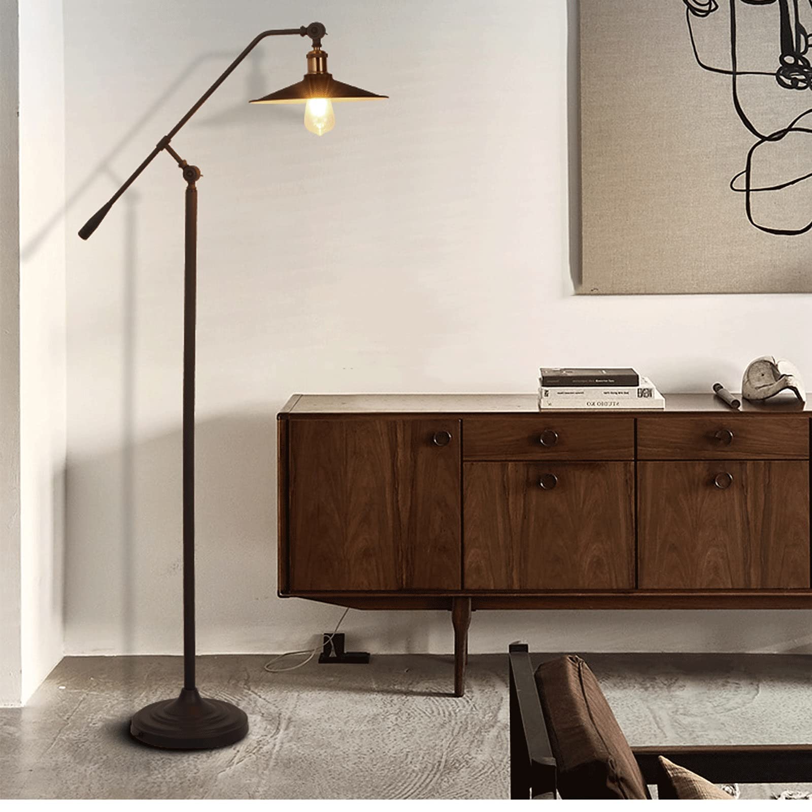 Lampada da Terra Lampada da Terra Moderna Braccio Regolabile Braccio e Testa per Soggiorno la Lettura della Camera da Letto Ufficio Lampada a piantana