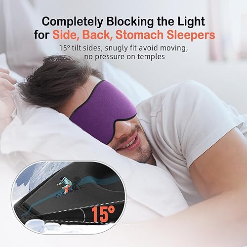 Miniatura 2 de LitBear Máscara de dormir para dormir de lado, mujeres y hombres, antifaz para dormir con bloqueo de luz, antifaz de copa contorneada 3D, máscara de