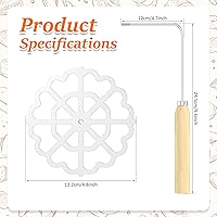 Vista 6 de Molde para bunuelos, molde de aluminio para hacer galletas con mango de madera, juego de moldes de hierro rosetón desmontable, moldes de gofre