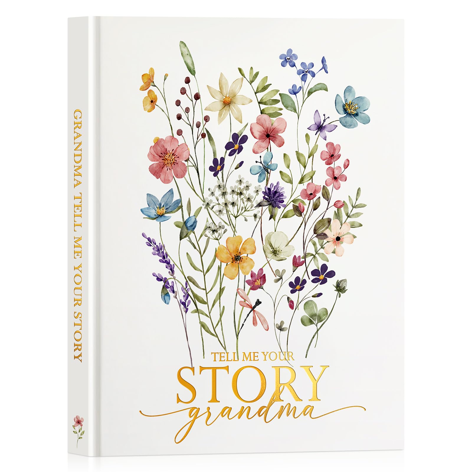 Lanpn Grandmas Life Story Journal 260+ Prompts, Grandmother Legacy Memory Guided Keepsake Book to Fill Out, Tell Me Your Story, Mother's Day Christmas Birthday Gift for Grandma, Leather Hardcover