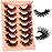 Mink Lashes Fluffy False Eyelashes 20mm 3D Volume Cat Eye Lashes Faux Mink Eyelash Wispy Fake Eyelashes Long Thick Strips Lash Pack, 7 Pairs