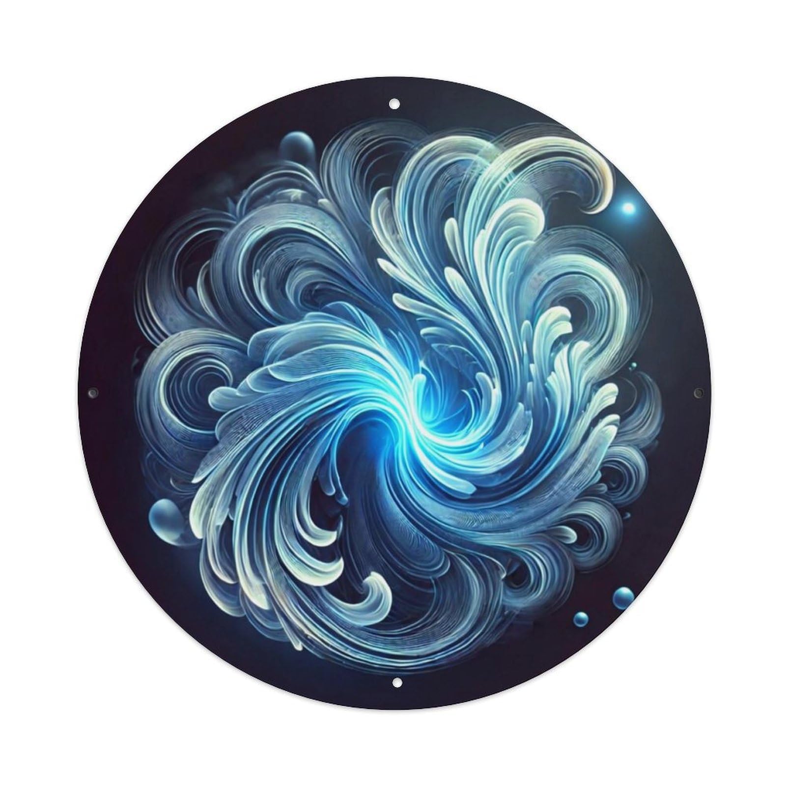 Swirling Blue Abstract Wave Pattern Retro Metal Tin Sign, Vintage Metal Poster for home, Gaming Room, Studio Workshop,Bar,Garage Wall Art Decor 8x8 inch