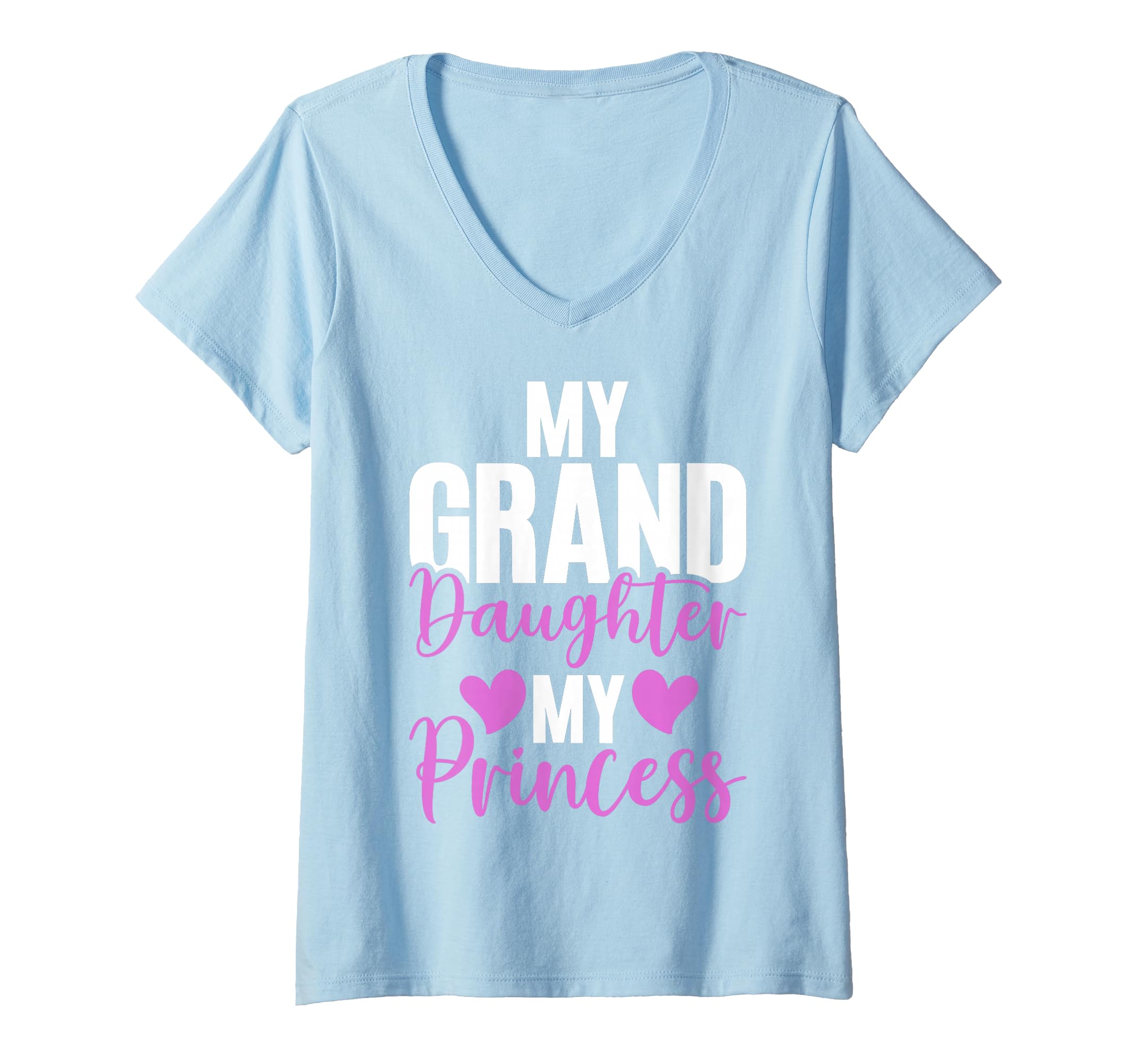 Womens My Granddaughter my Princess Granddaughter V-Neck T-Shirt