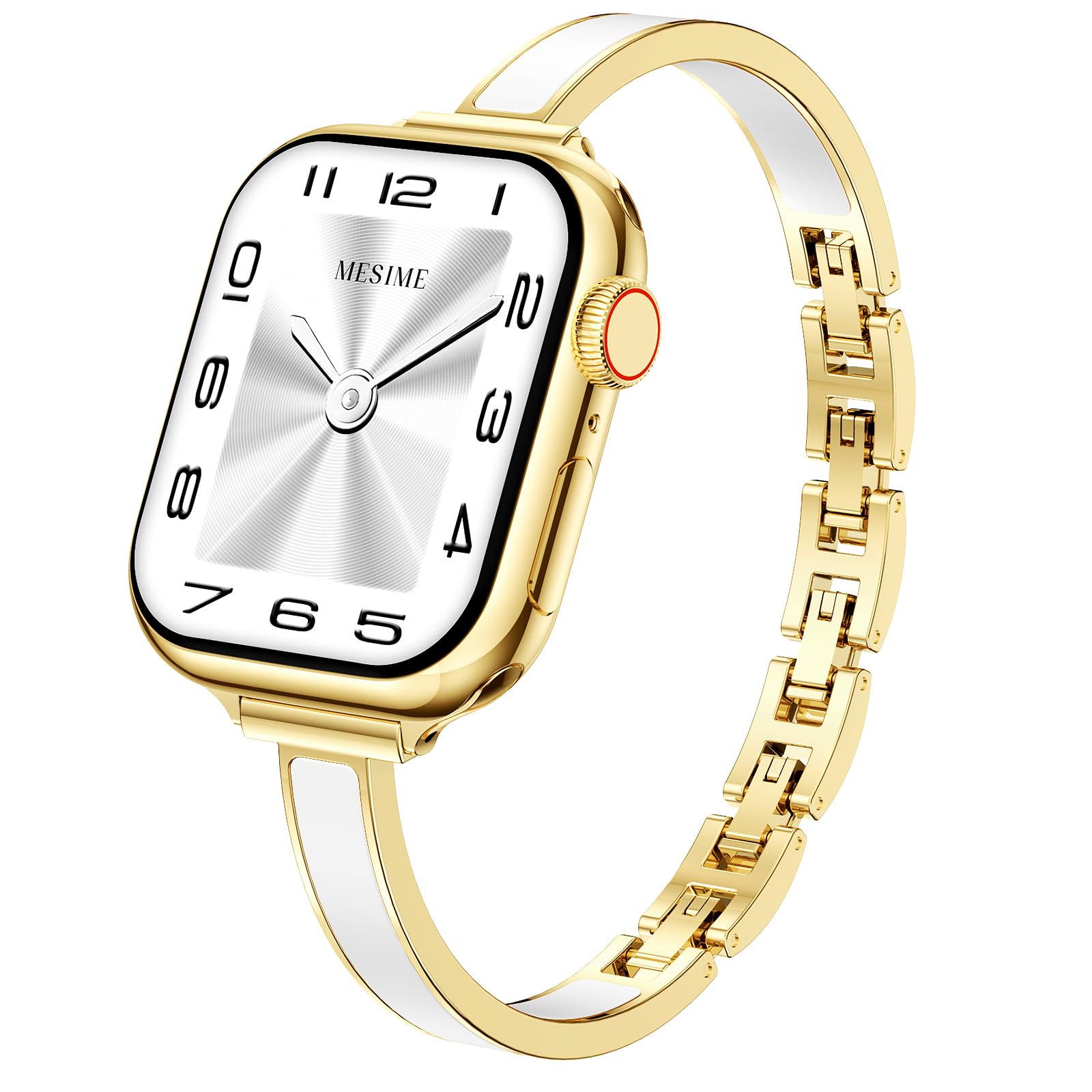 Photo 1 of Mesime Slim Dressy Watch Bands for Women Compatible with Apple Watch Band 49mm 46mm 45mm 44mm 42mm 41mm 40mm 38mm, Jewelry Thin Bracelet Classy Metal Designer Fancy Strap for iWatch Ultra Series 11 10 9 8 7 6 5 4 SE 3 2 1