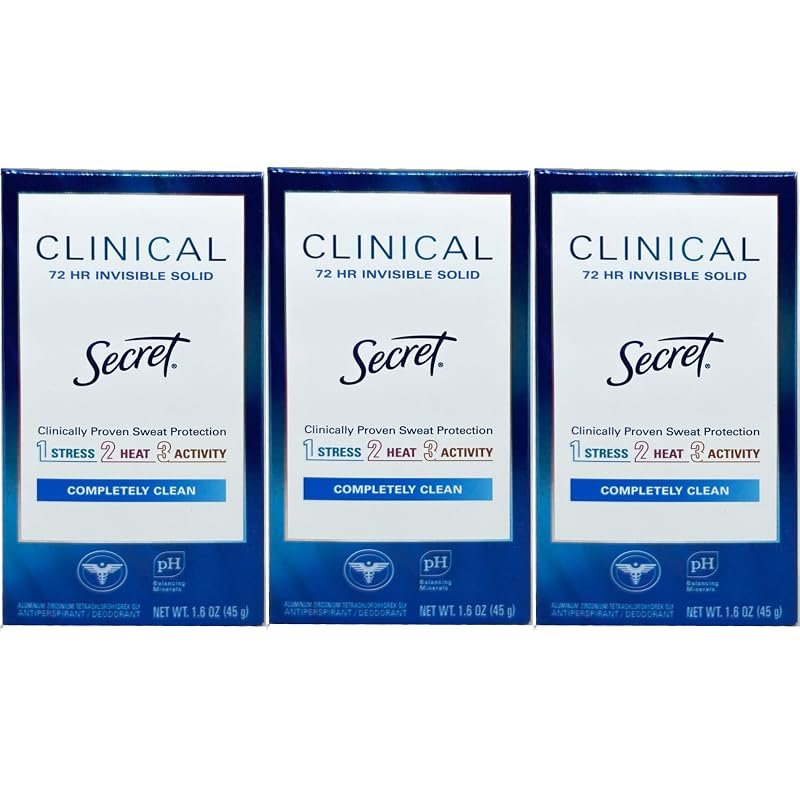 Desodorante antitranspirante em bastão Secret Clinical Strength, Pacote com 3