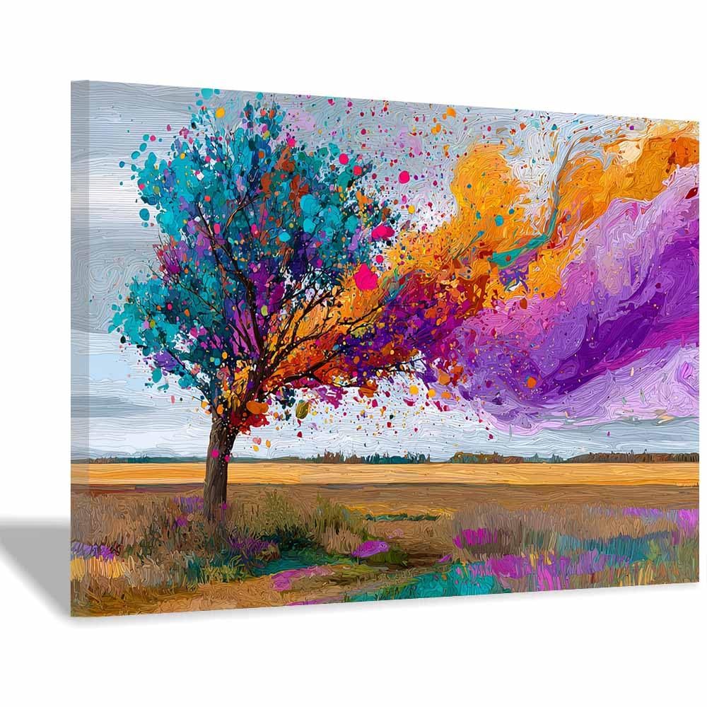 XENIOU Tree Of Life Moon Golden Tree art prints, decorative paintings, for Living Room Bedroom Office Home Wall Decor.(Multicolor)-70x100cm Framed