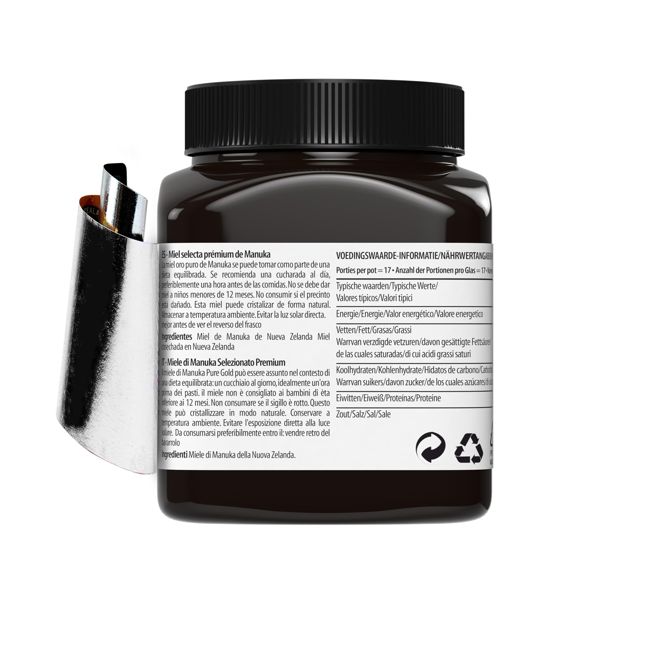 Pure Gold Miel Natural Cruda de Manuka, Ecológica, Producida en Nueva Zelanda