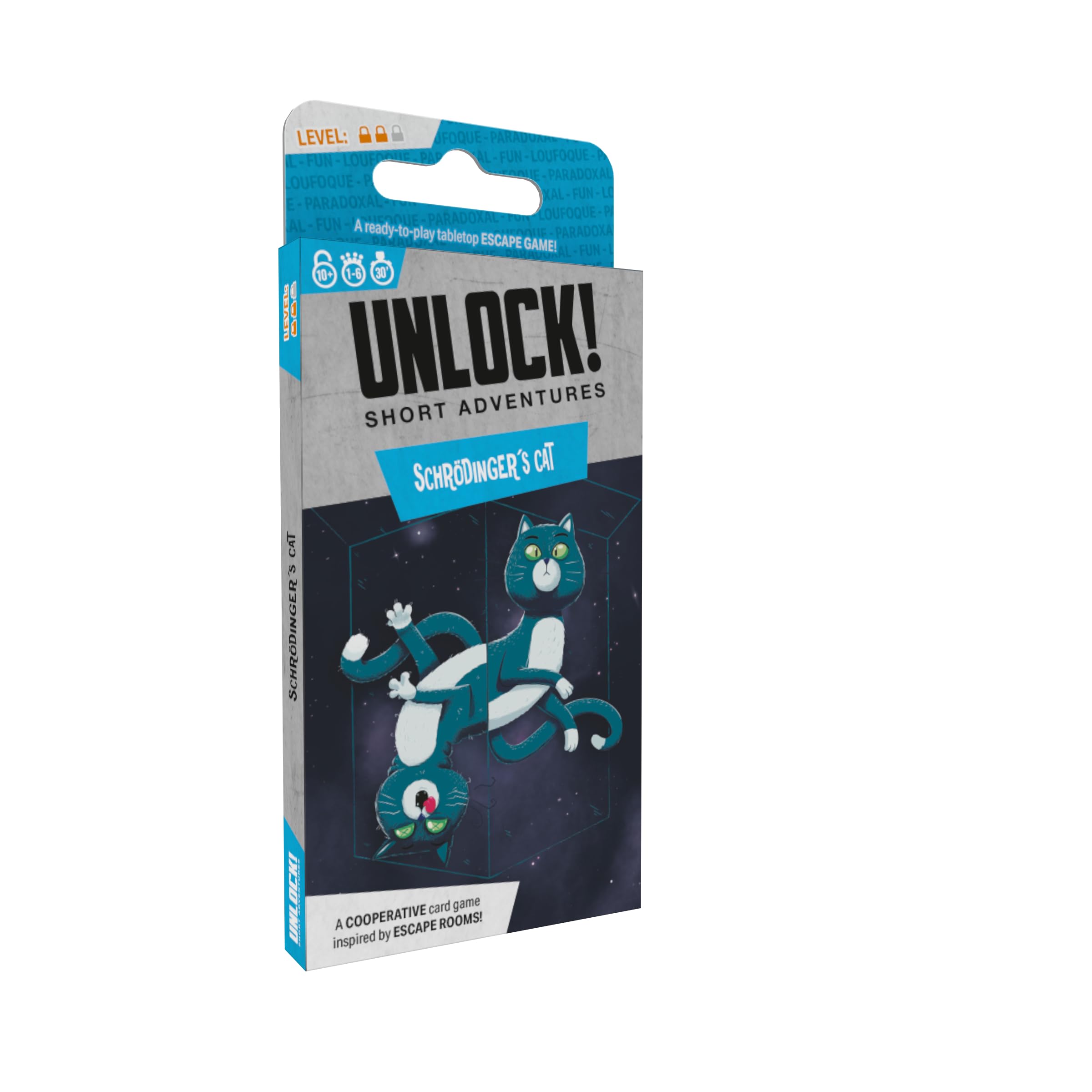 Asmodee SPACE Cowboys | Unlock! Short Adventures 8: Schrodinger's Cat | Escape Room Card Game | Ages 10+ | 1-6 Players | 30 Minutes Playing Time