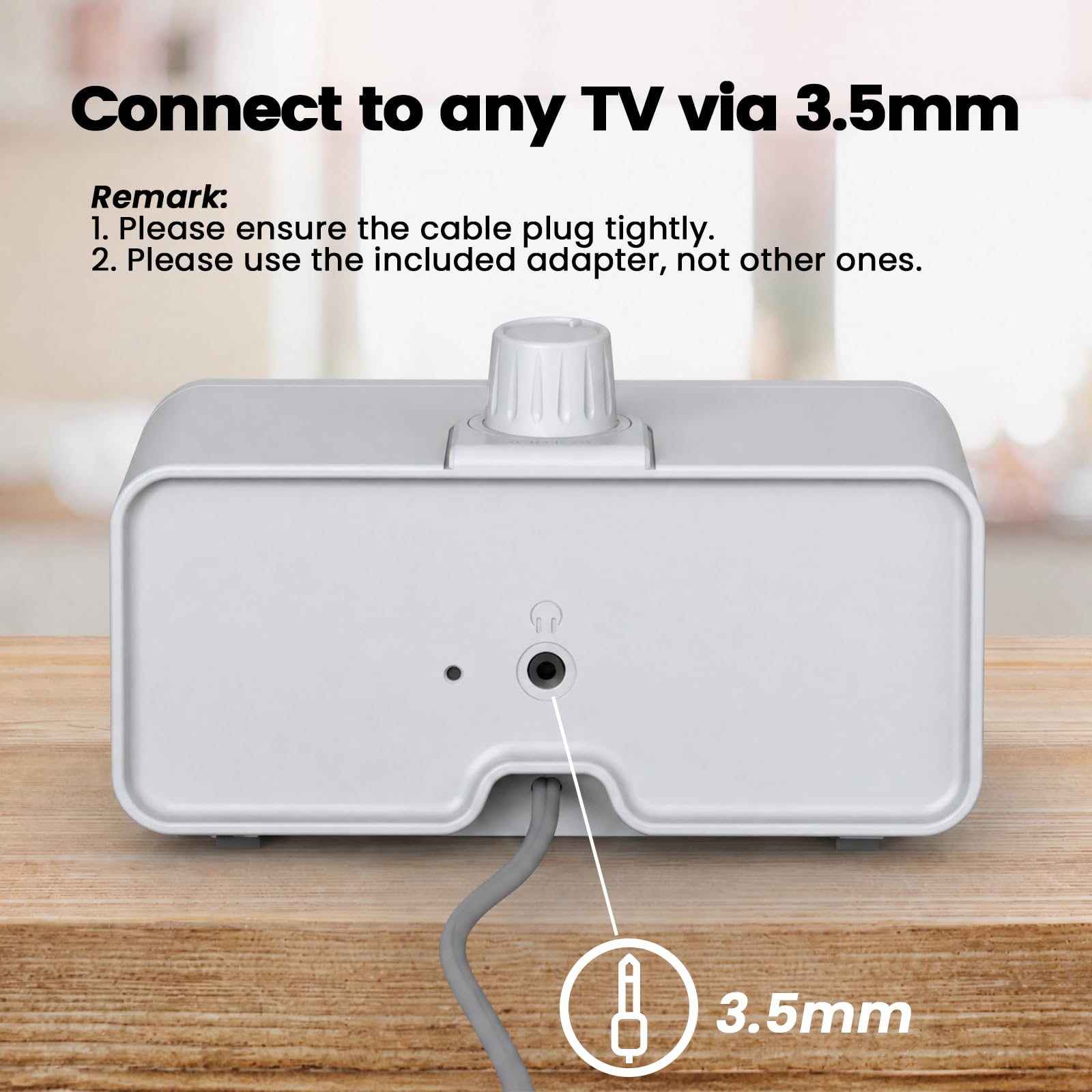 ANSTEN Sprachverstärker für Fernseher mit 5m Kabel,Plug&Play,Clear Voice | TV Lautsprecher für Senioren und Hörgeschädigte, Keine Audioverzögerung