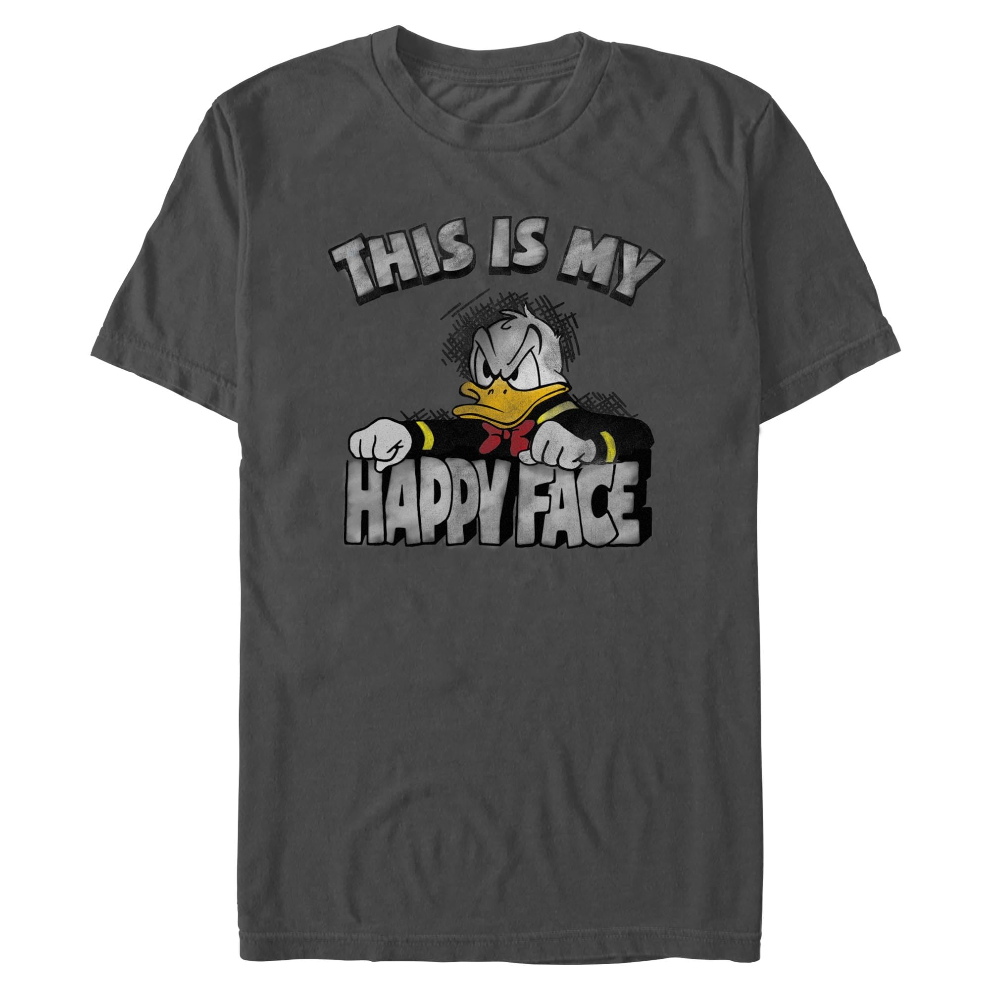 Disney mensDSSC032MSC3P1XXDisney Men's Donald Duck T-Shirt Crew Neck Short Sleeve T-Shirt - Gray - S