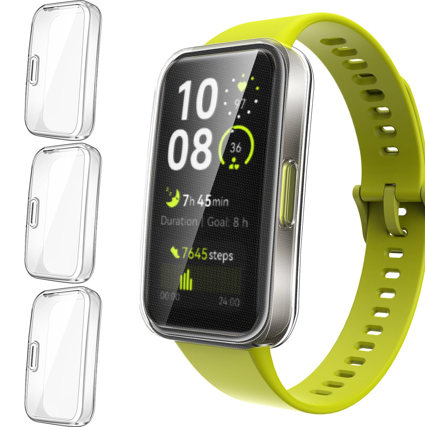 ivoler 3 Pieces Case for Huawei Band 10 / Huawei Band 9 / Huawei Band 8, Full Cover Screen Protector Protective Case Transparent Soft TPU Silicone Case Anti-Scratch Case Cover