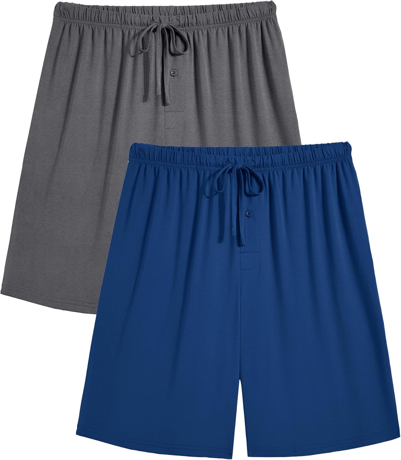 Ekouaer Mens Pajama Shorts Bamboo Rayon Pj Bottoms Soft Sleep Shorts Soft Drawstring Loungewear With Pockets 2 Pack S-3XL