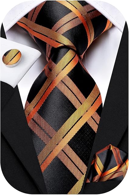 Hi-Tie Ties for Men Silk Necktie Handkerchief Cufflinks Wedding Formal Party Gift for Men