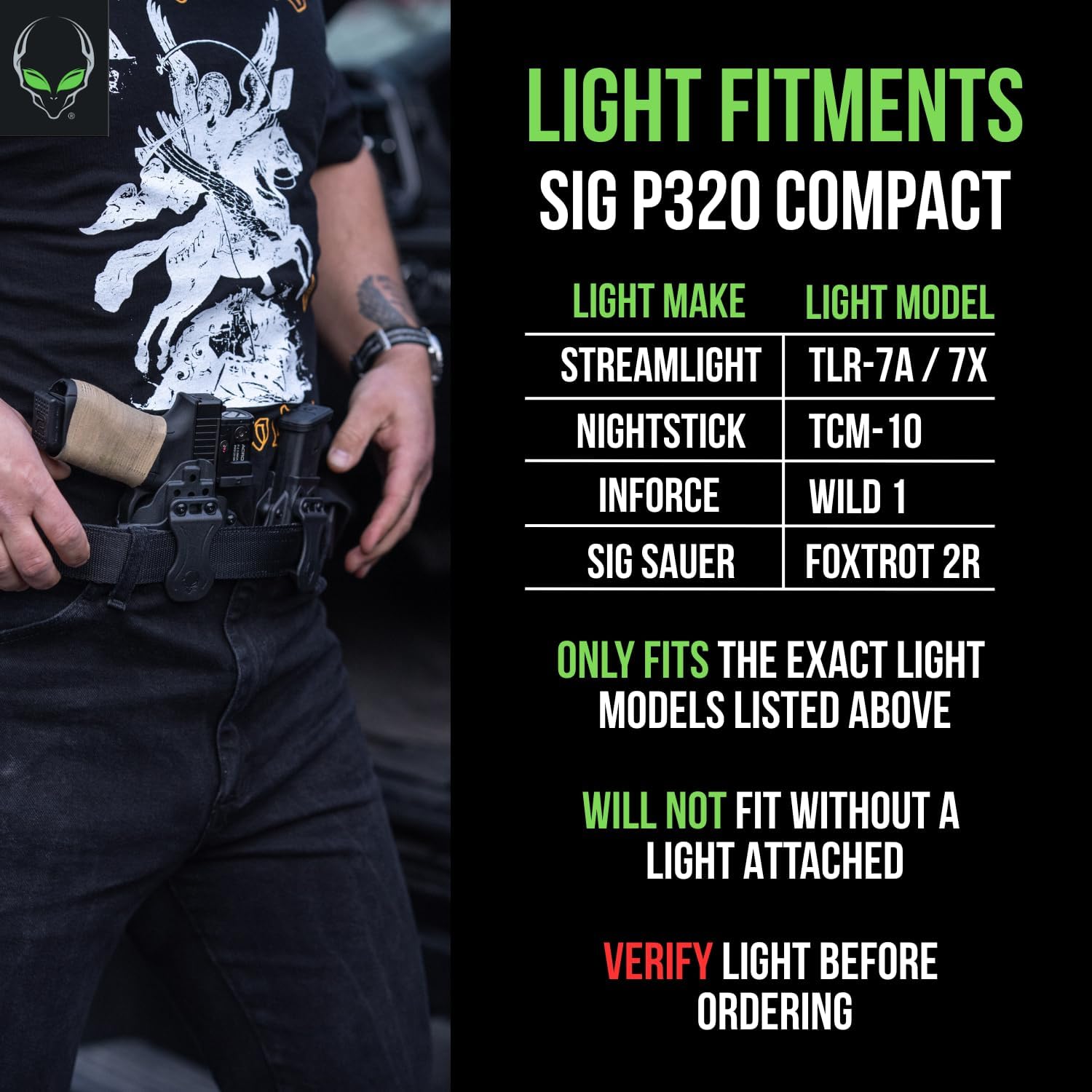 Alien Gear Photon Holster - IWB or OWB, Right or Left Hand, Optics Ready, Compact Light or No Light Options - Multiple Fitments Available