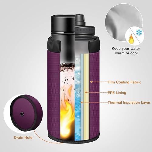 Vista 12 de FINPAC Portavasos para bicicleta, soporte universal para botella de agua con bolsillos para teléfono para cochecito, andador, carrito de golf, Gris