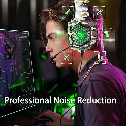 Miniatura 5 de Auriculares para juegos con micrófono, auriculares para juegos para PS4 PS5 Xbox One PC con luces LED, auriculares Playstation con reducción de