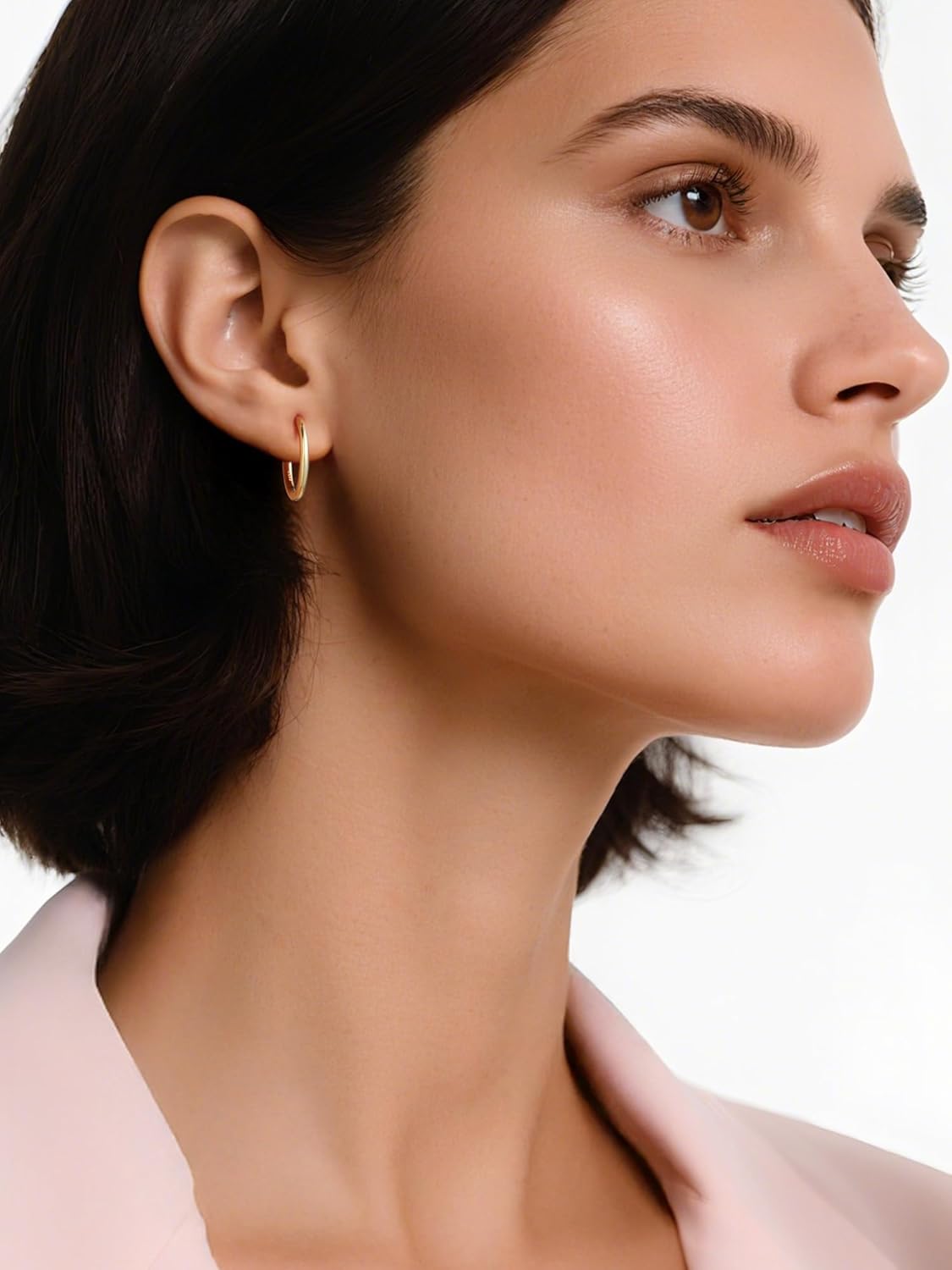 ChicSilver Sterling Silver Hoop Earrings for Women Hypoallergenic 925 Sterling Silver Huggie Earrings for Women Dainty Earring (8/10/12/14/16/18/20MM) - Image 2