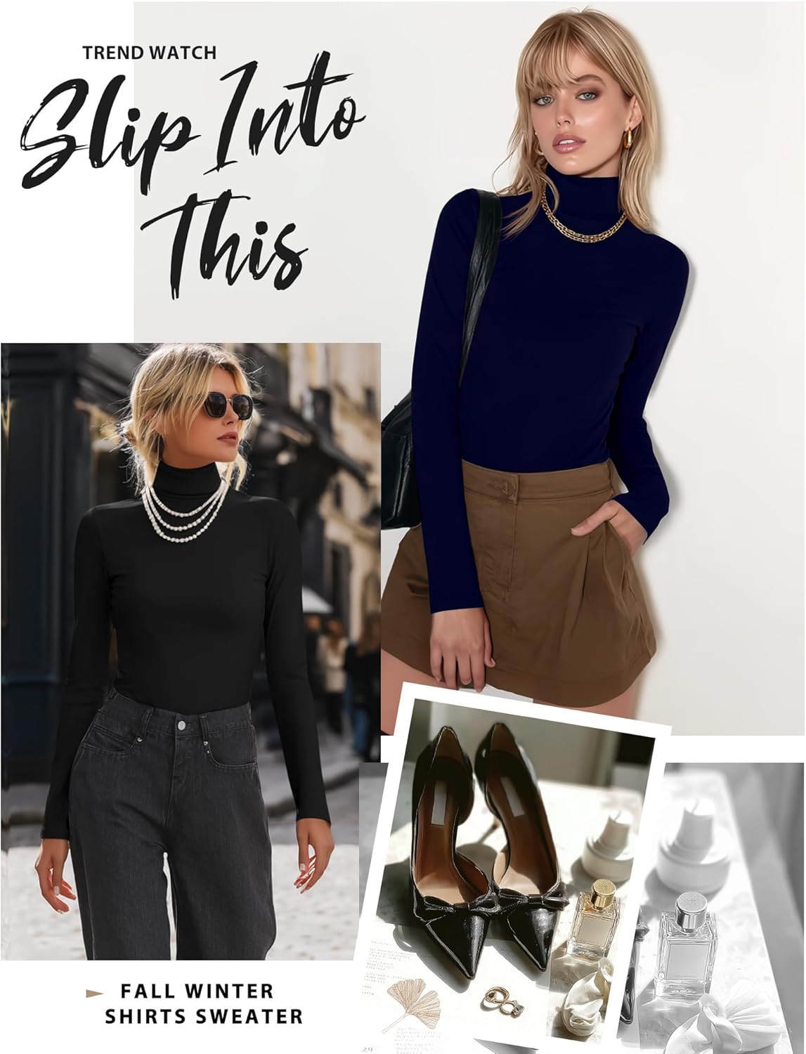 Neer 3 Pack Cotton Women's Turtleneck Long Sleeve Tops Thermal Underwear Base Layer Fall Winter Shirts Sweater - Image 5