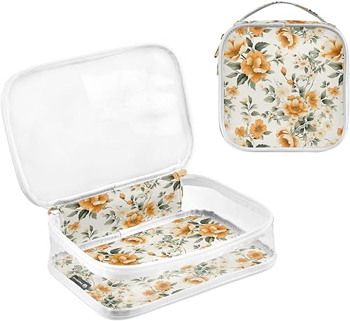 Miniatura 3 de Floral Flower Clear Toiletry Bag for Traveling,2 Pack Makeup Cosmetic Bag with Zipper,Travel Bag for Toiletries,Travel Essentials 21215274