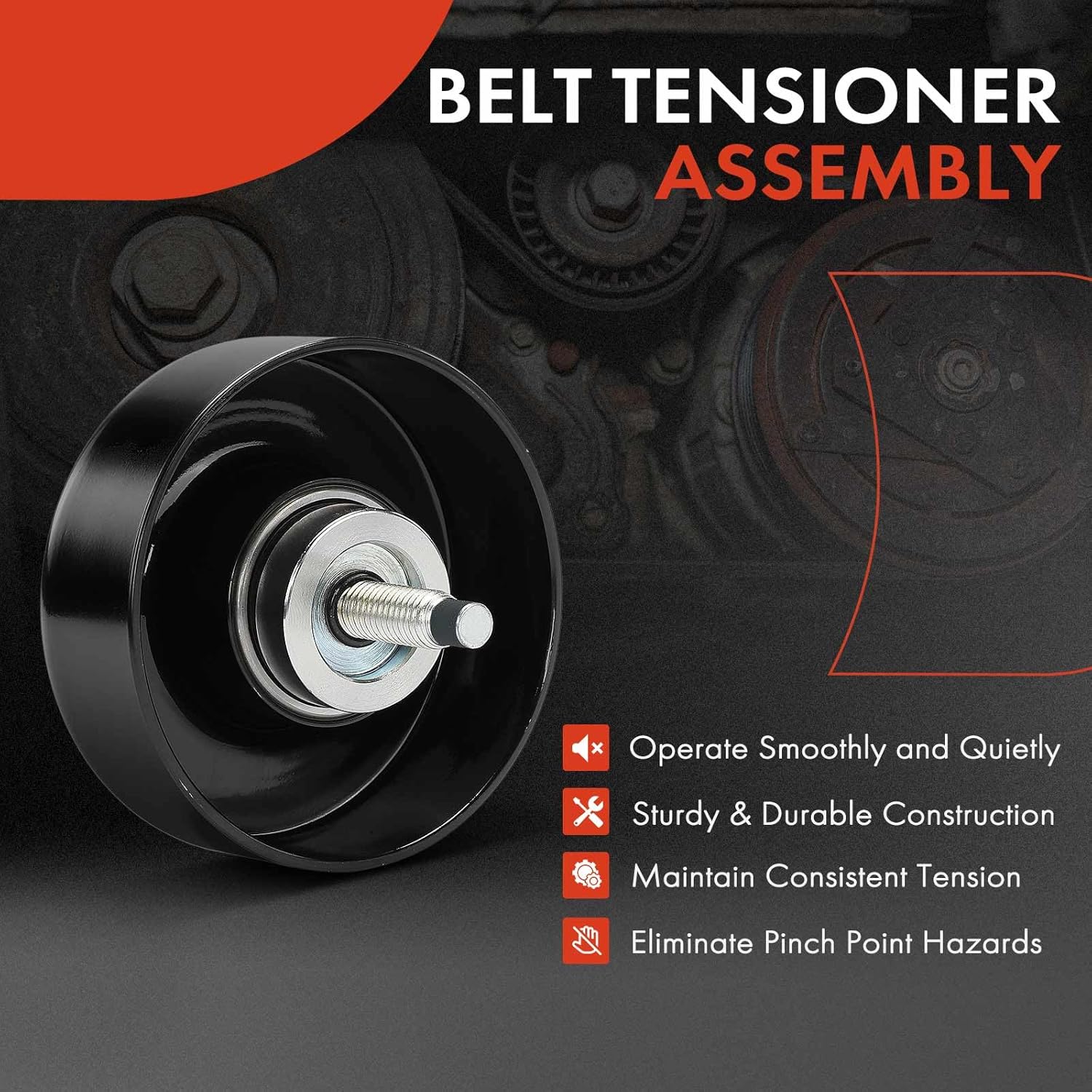 A-Premium Belt Idler Pulley Compatible with Chevrolet Silverado, Suburban, Express & GMC Sierra, Yukon & Cadillac Escalade & Buick & Hummer & Isuzu & Saab & Workhorse & Workhorse Custom Chassis