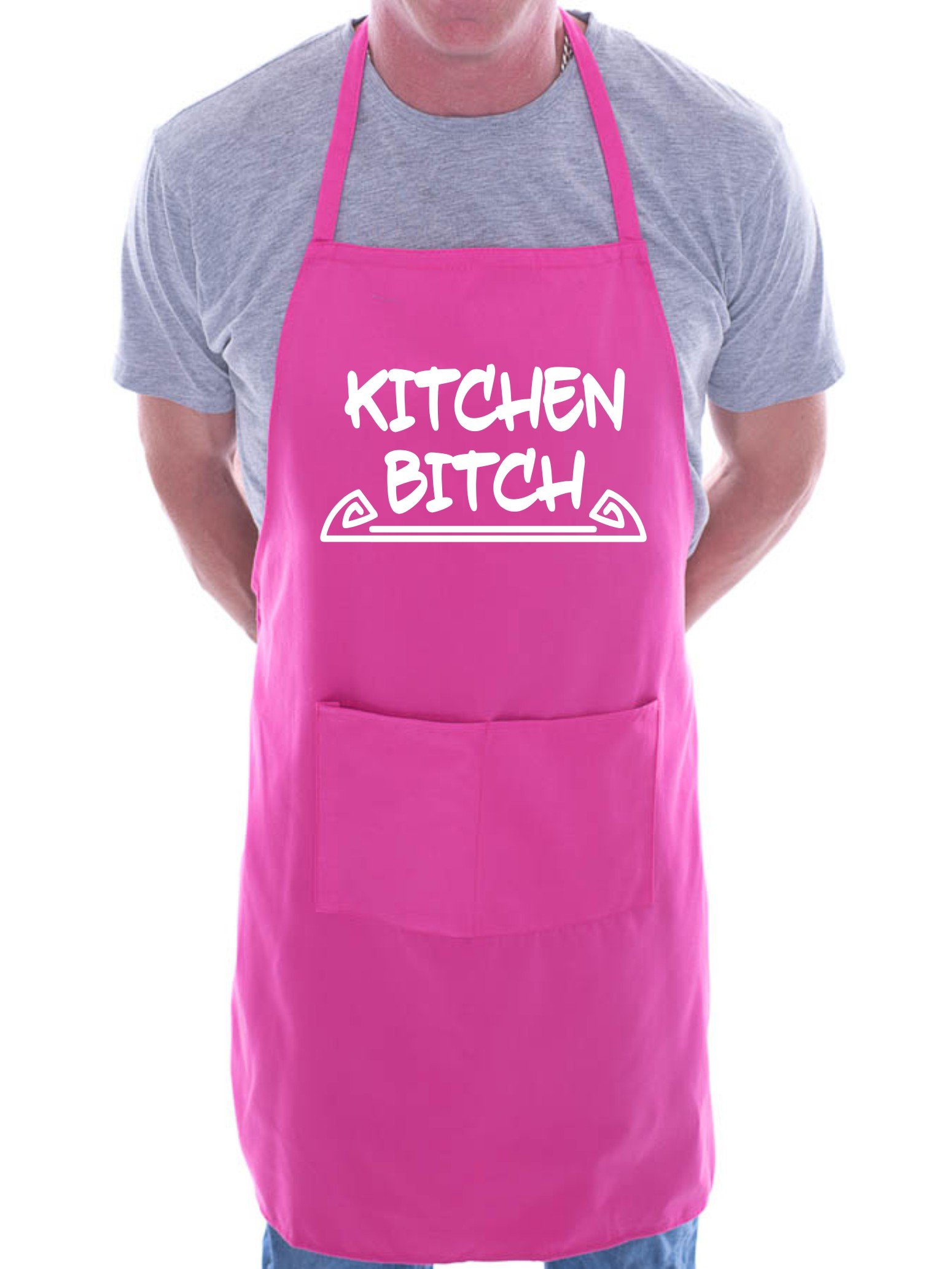 Print4U Kitchen Bitchin Funny BBQ Cooking Novelty Apron Pink