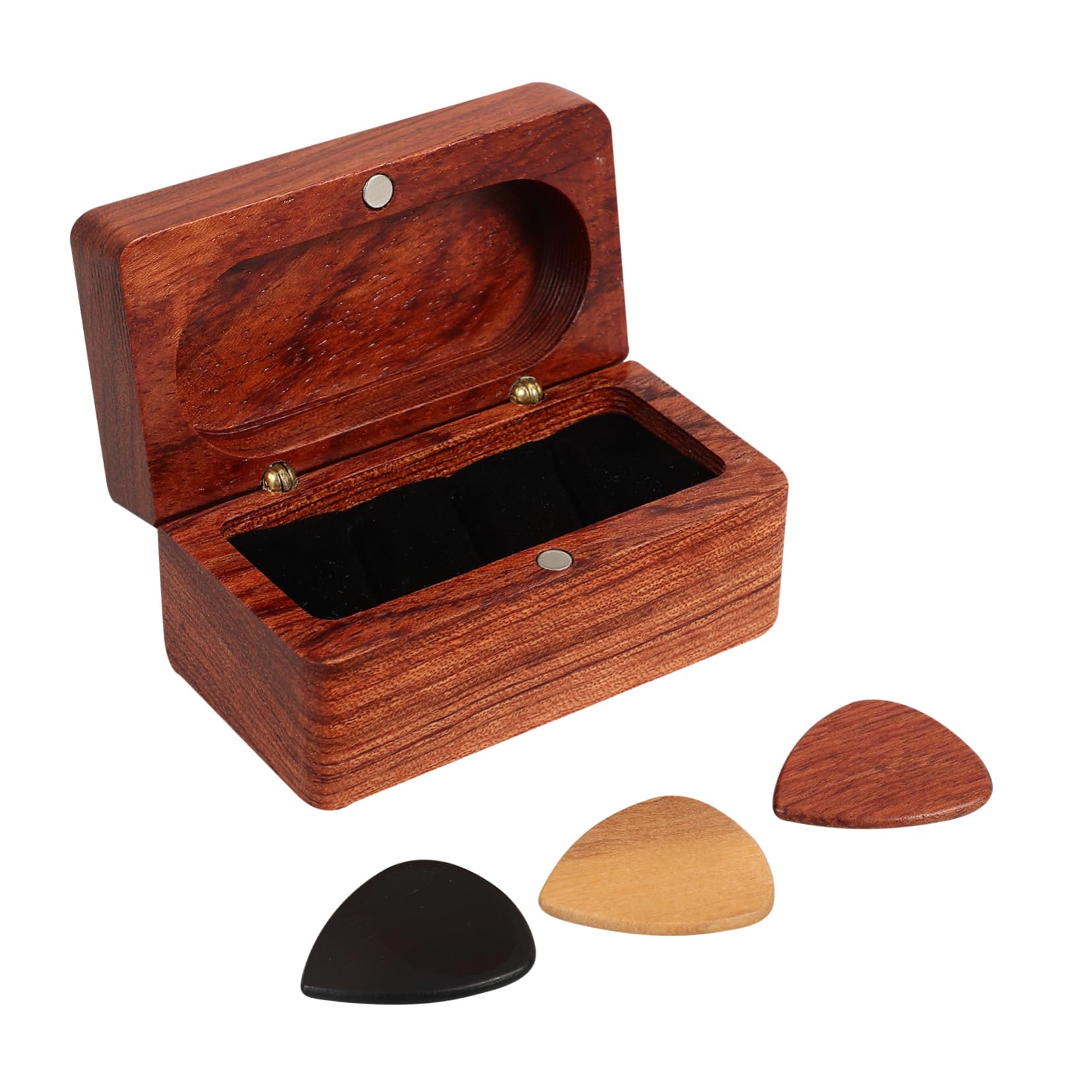 GOOHOCHY 1 Set Wooden Guitar Pick Storage Box Simple Design Plectrum Holder for Guitarists for Travel Organizes Picks for Acoustic Electric Guitars