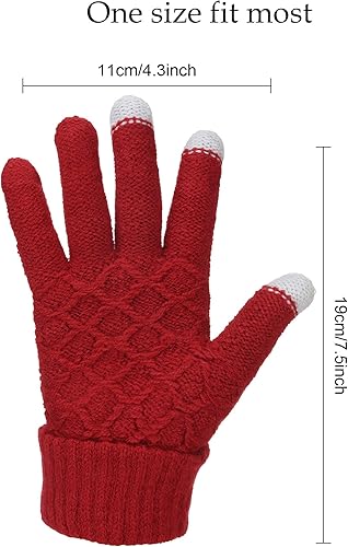 Miniatura 4 de SATINIOR 6 Pair Women Winter Touch Screen Gloves Warm Fleece Lined Knit Winter Gloves with Touchscreen Fingers