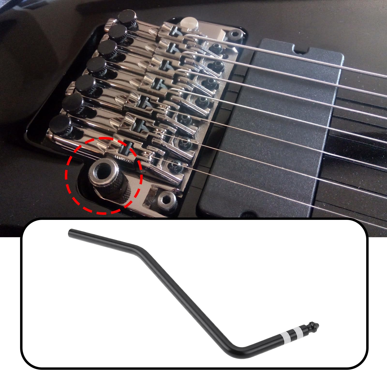 Briny River 2Pcs 6mm Guitar Tremolo Arm Compatible with Ibanez Edge Lo-Pro Compatible with Edge Pro Black - Image 4