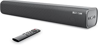 BESTISAN Soundbar for TV Soundbar Wireless Bluetooth 5.0 Sound Bar with 3 Equalizer Modes for Home Theater, Game, PC, Phones (Remote Control, DSP, Bass/Tweeter Adjustable, Wall Mounted)