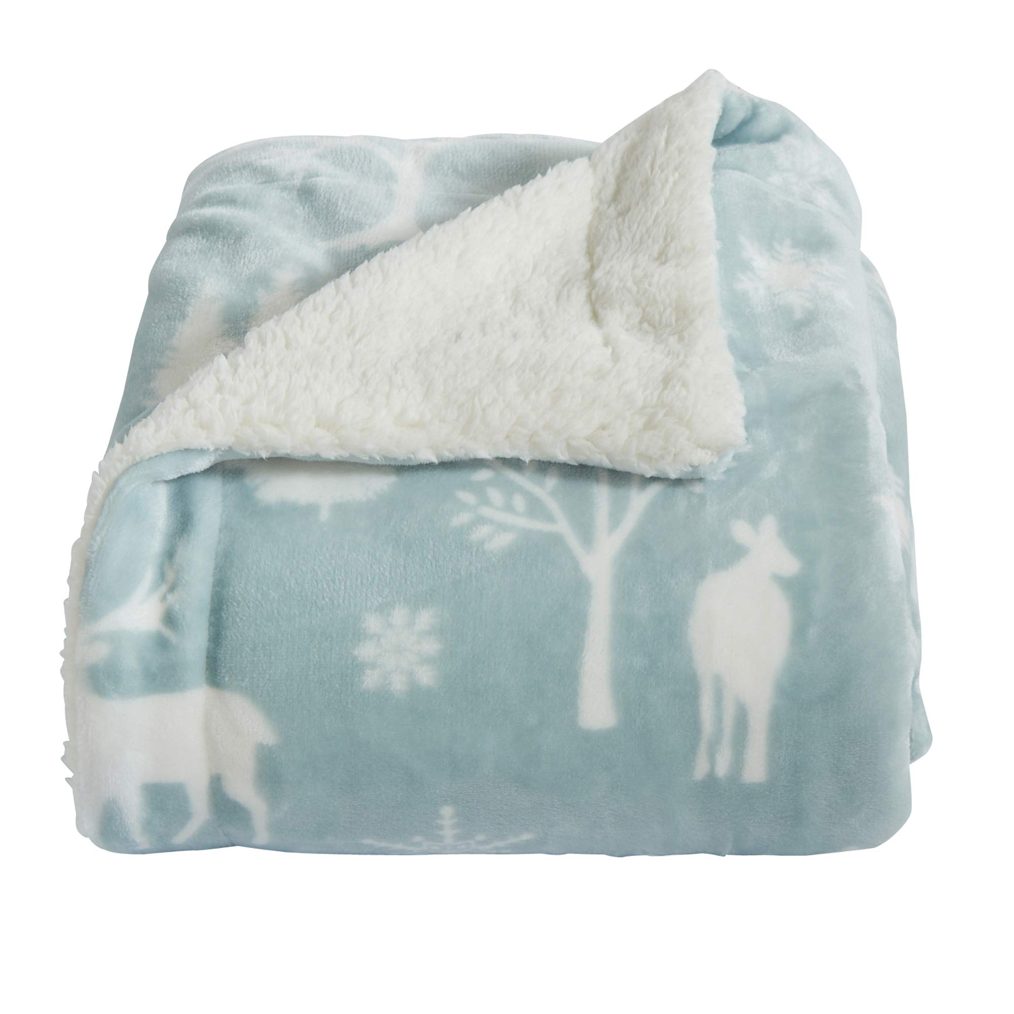 Amazon.com: Great Bay Home Sherpa Fleece and Velvet Plush Full/Queen Throw  Blanket Blue Woods | Thick Blanket for Fall and Winter | Cozy, Soft, and  Warm Fleece Throw Blanket | Cielo Collection :
