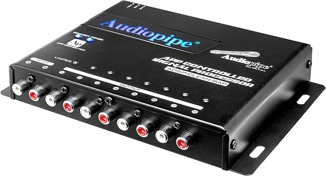 Audiopipe APP Car Controlled Signal Processor (ADSP-CLEAN-8AP), 12 Band Graphic Equalizer, 32-Bit Digital Audio Processor, Tone Generator, 1 Input to 8 Output, The Cutoff and Attenuation Frequencies