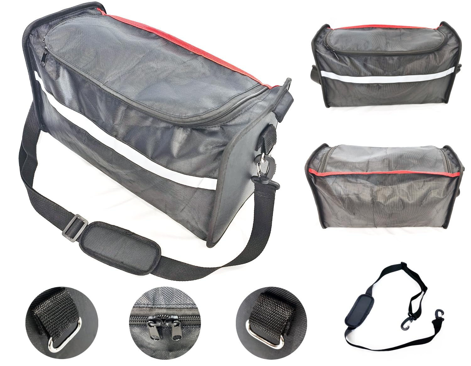 10266 Nitro rollator walker bag, borsa a tracolla, borsa di ricambio per deambulatore Nitro in alluminio e sedia di trasporto, viene fornito con tracolla per il trasporto. 1026633, 1026610, nero, 1Ea