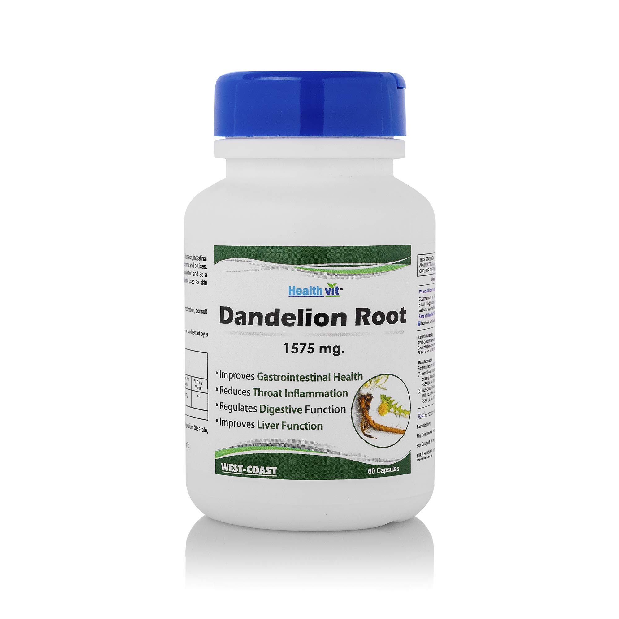 Healthvit Dandelion Root 1575 mg, 60 Capsules| For Improve Digestion, Immune System, Anti-inflammatory & Antioxidant (B07J58WTL4) Amazon Price History, Amazon Price Tracker