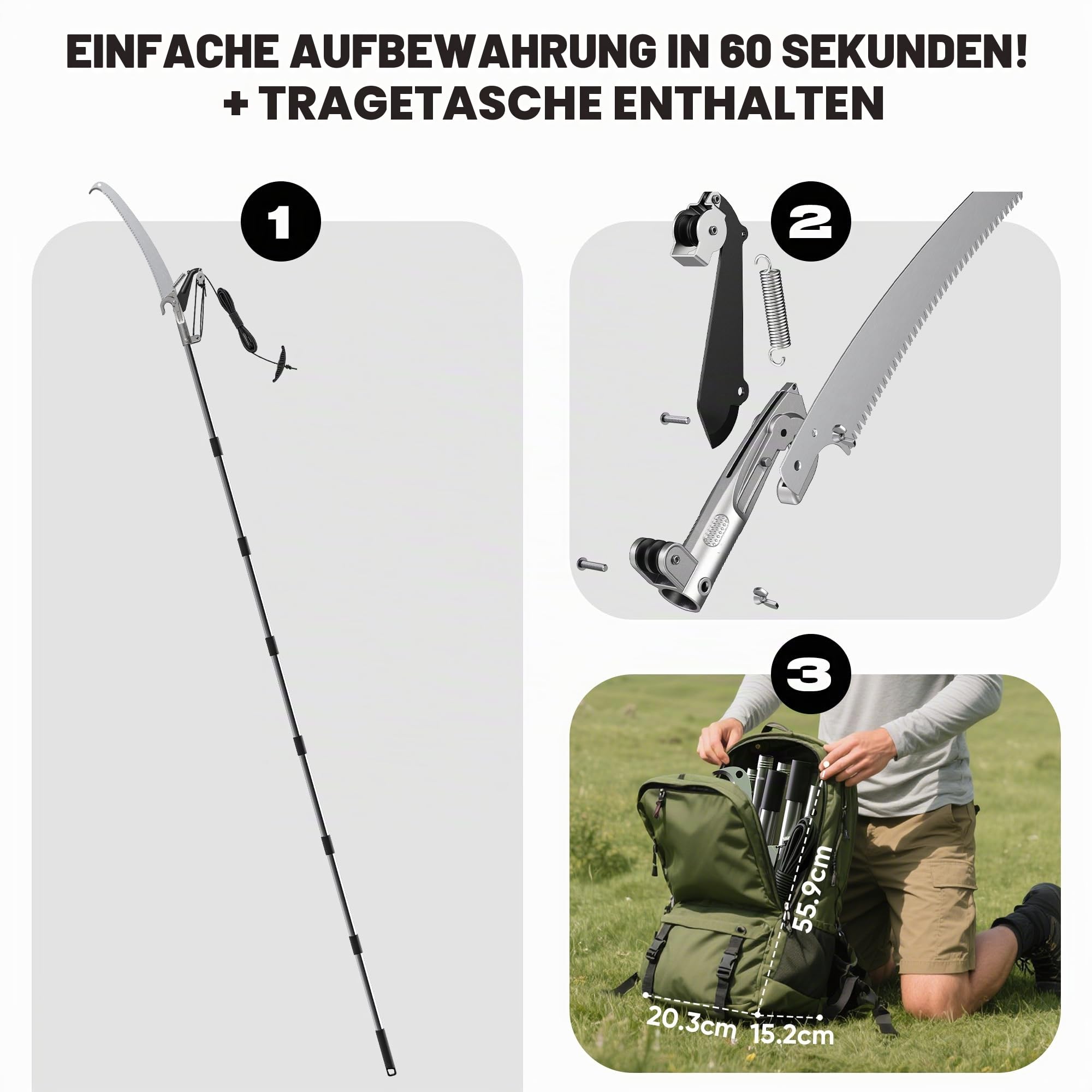 FLORA GUARD Teleskop Astsäge & Astschere 2-in-1 bis 5 m