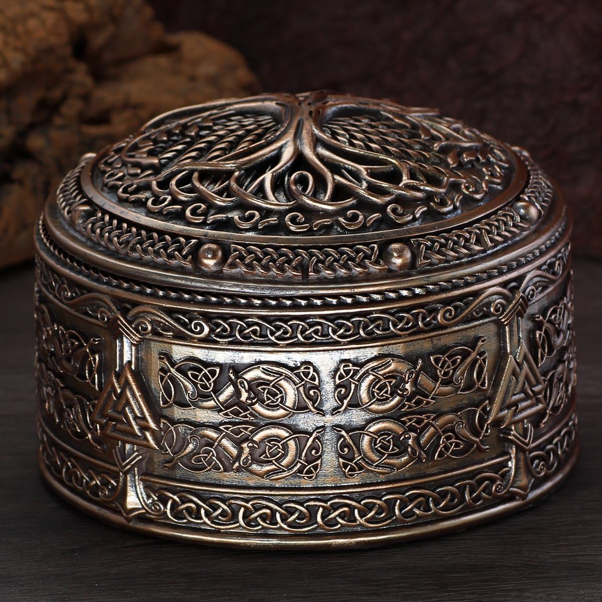 Norse Viking Jewelry Box - Yggdrasil Trinket Box -3