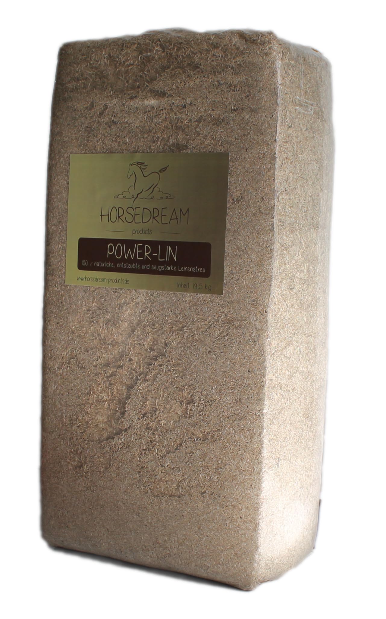 Power-LIN Leinenstroh Einstreu 19 kg für Pferde & Kleintiere | Staubarm, Hohe Saugkraft, Für Hühner geeignet, Für Kaninchen geeignet, Hygienisch