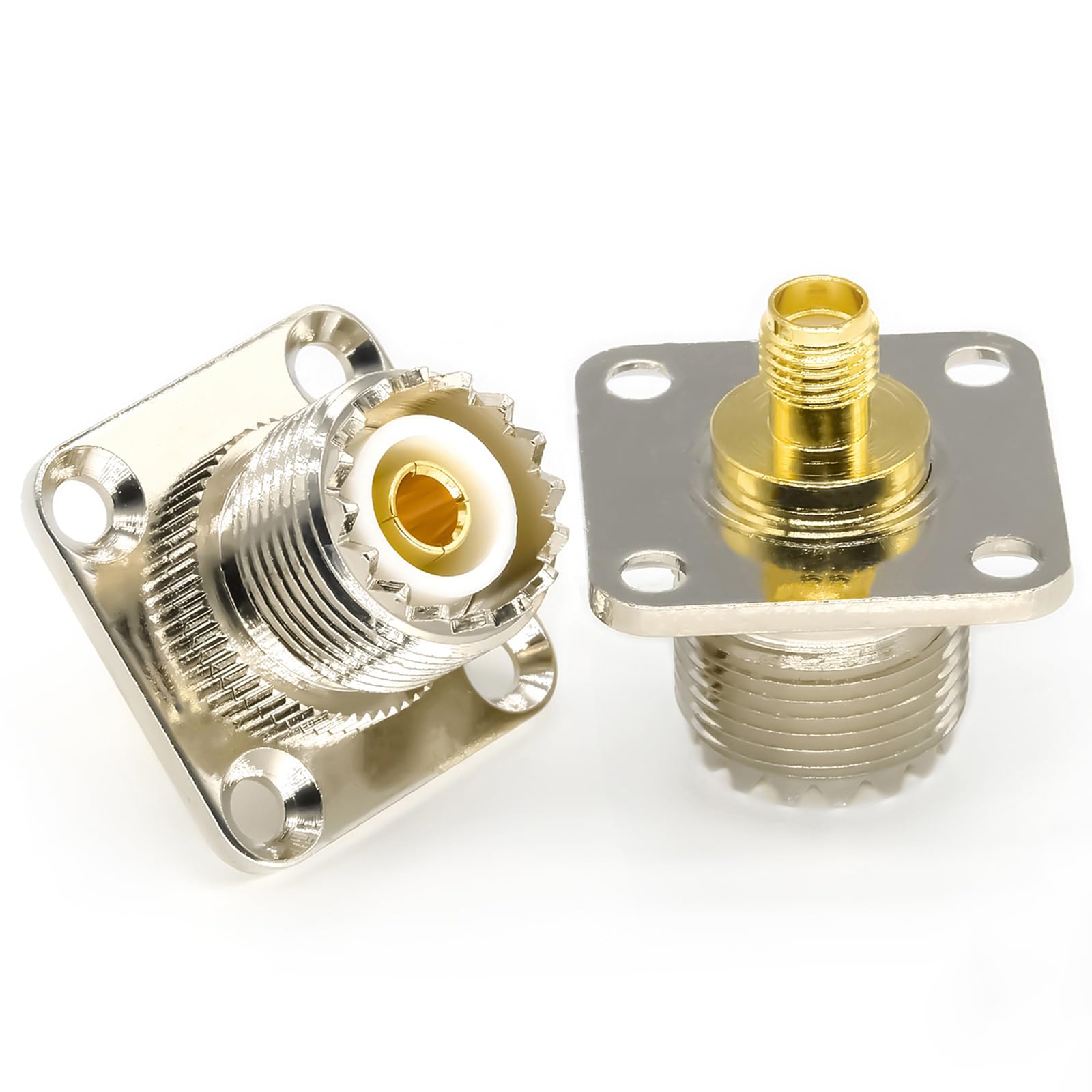 2x Cavo Coassiale Piatto Da 40 Cm Per Passaggio Finestra – Connettori SO239 UHF Femmina-Femmina, 50 Ohm Per Antenne E Radio