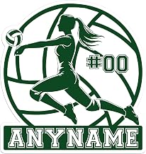 Custom Volleyball Sticker Customized Personalized Volleyball Girl Player Name Decals Number Sports Waterproof Vinyl Decal for Water Bottles Tumbler Laptop Hard Hat Car Kindle Gifts for Kids Girl Boy
