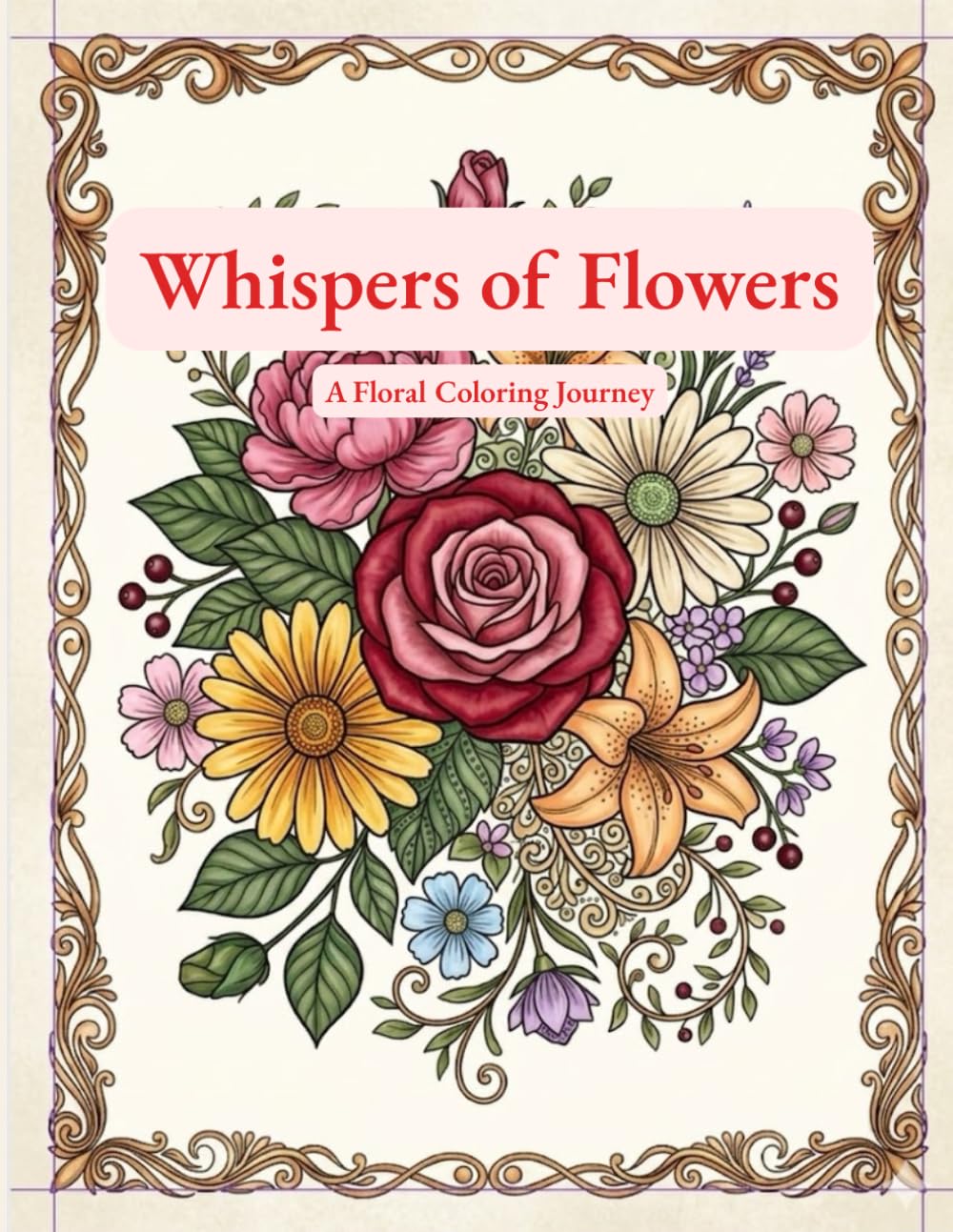 whispers of Flowers: A floral coloring journey