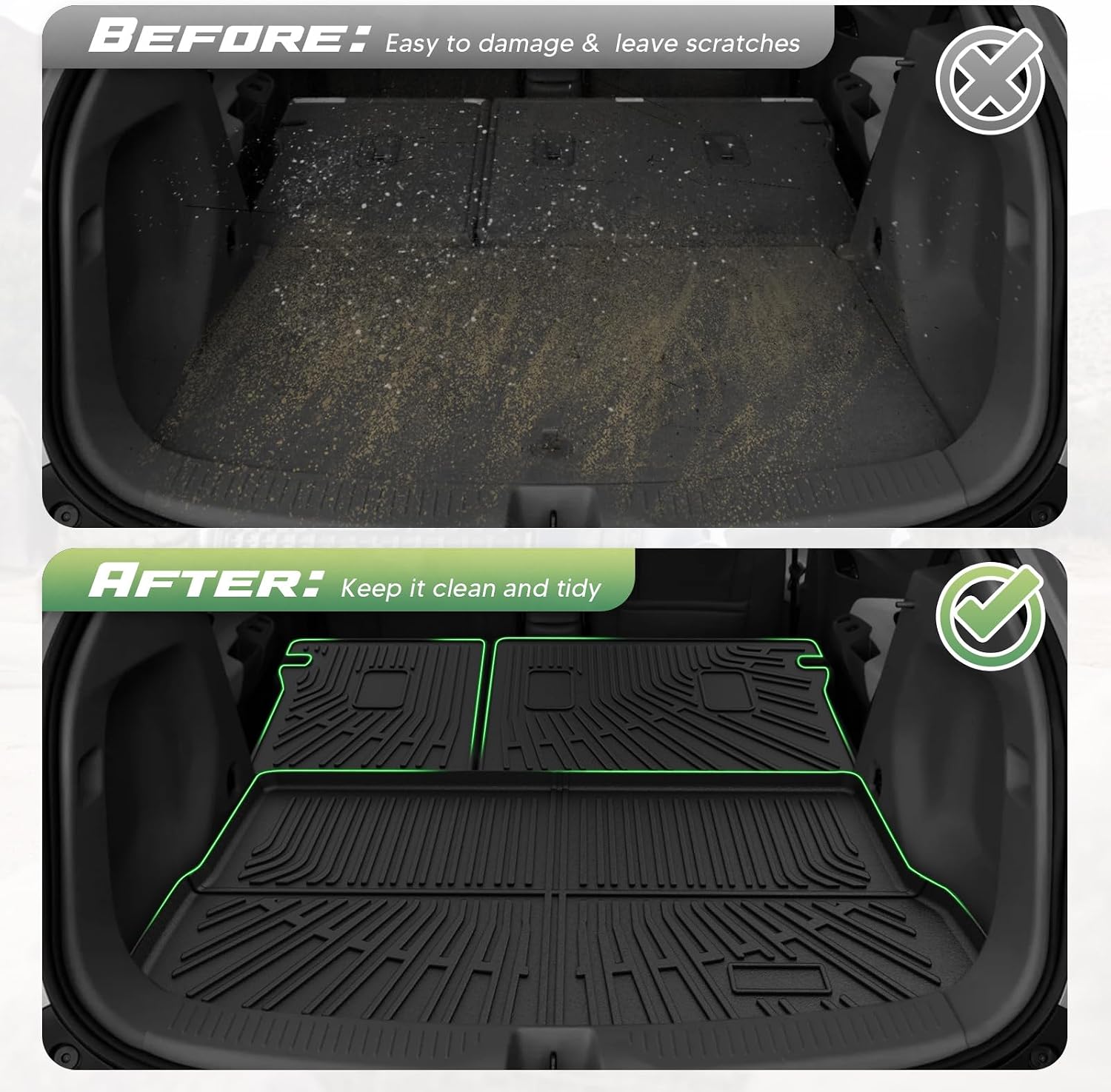 Bolt Floor Mats - Car Mats for Chevy Bolt EUV 2022-2024 (Not for Bolt EV), All Weather Full Set Cargo Liner with Backrest Mat for Bolt Accessories, Heavy Duty Waterproof, Black