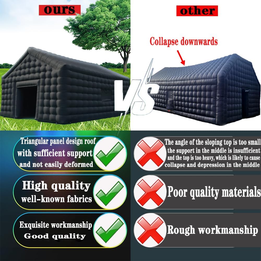 SAYOK Inflatable Nightclub Cube Tent Disco Light Nightclub Tent with LED Colour Lighting Suitable for Birthday Parties/Friend Gatherings/Family Celebration Parties