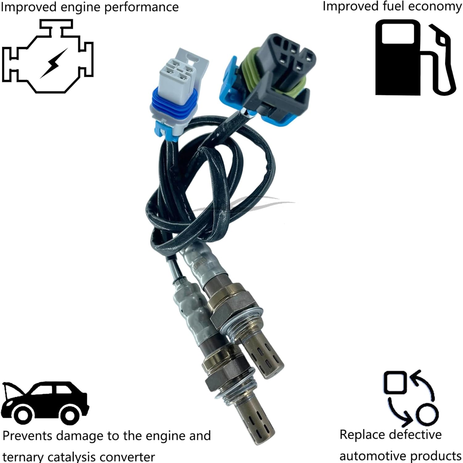 Dropwater 1 Pair Upstream and Downstream O2 Oxygen Sensors Replacement for Chevy Silverado 1500 Hd,Silverado 2500 Hd Classic,Silverado 3500,Replaces#234-4669 234-4286,Set of 2pcs