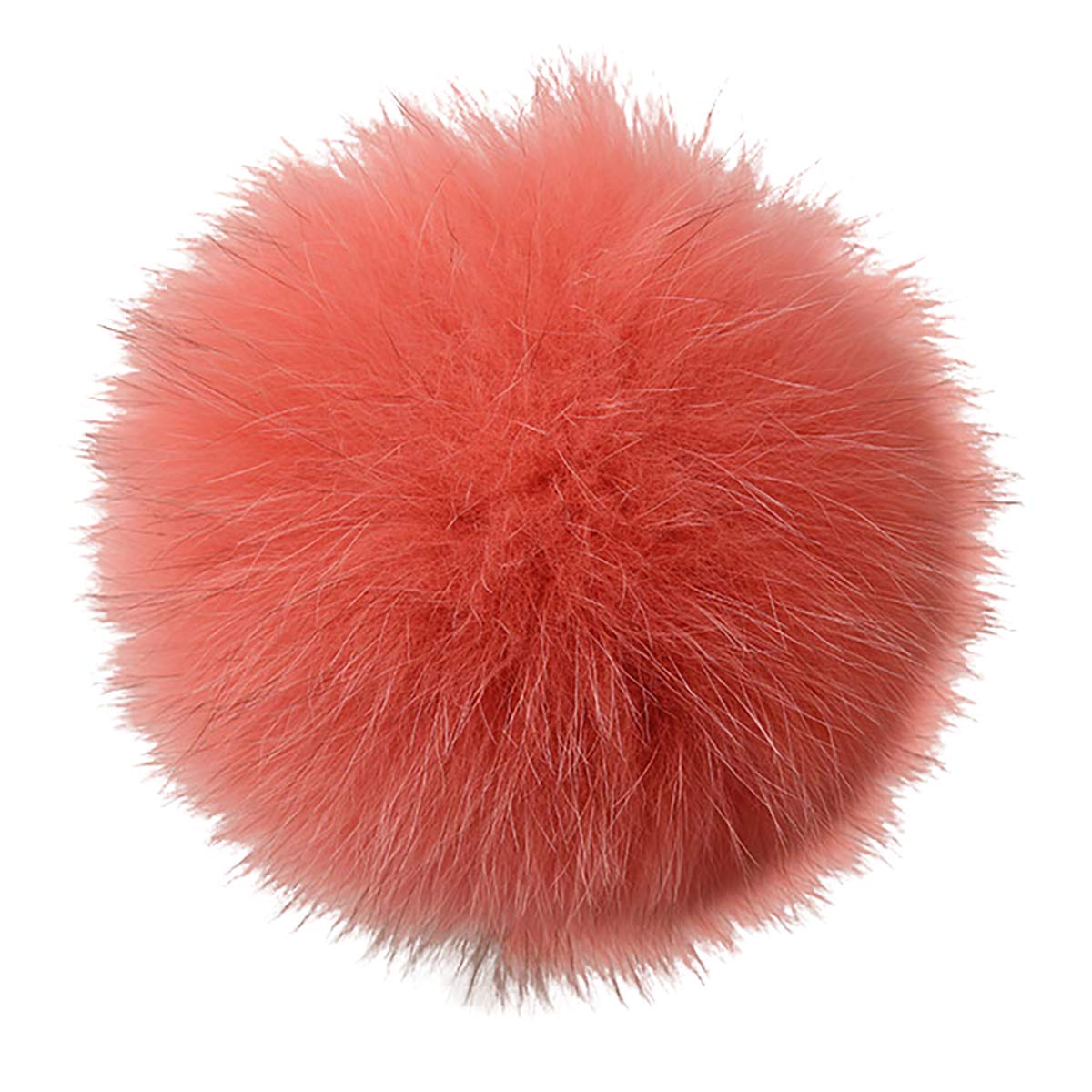 homeemoh 5.9 Inch Faux Fur Pom Pom Balls Fluffy Bobbles with Snap, Detachable Pompoms for DIY Hats Scarf Gloves,Light Orange