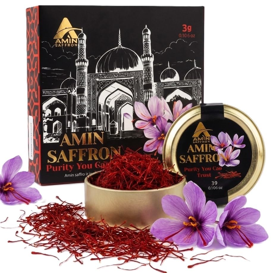 Amin Saffron Threads | Premium (Super Negin) Quality Saffron | 100% Natural, Hand-Harvested, & Lab Tested (3g)