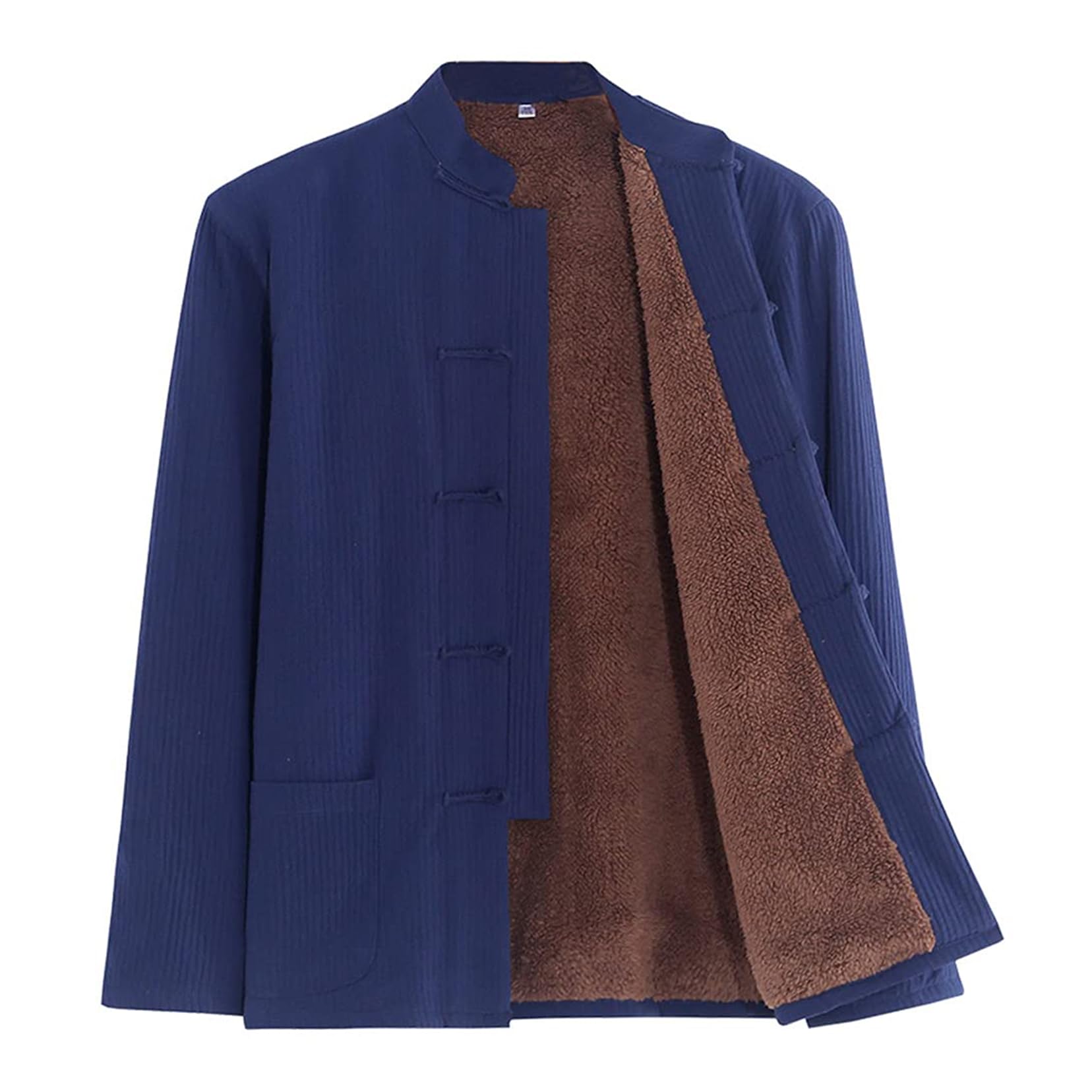 Traje Tang, Uniforme de Tai Chi de invierno for hombre, traje de espiga grueso, traje de meditación, abrigos acolchados, traje de espiga chino cálido, ropa de Kung Fu(Blue 1_XL)