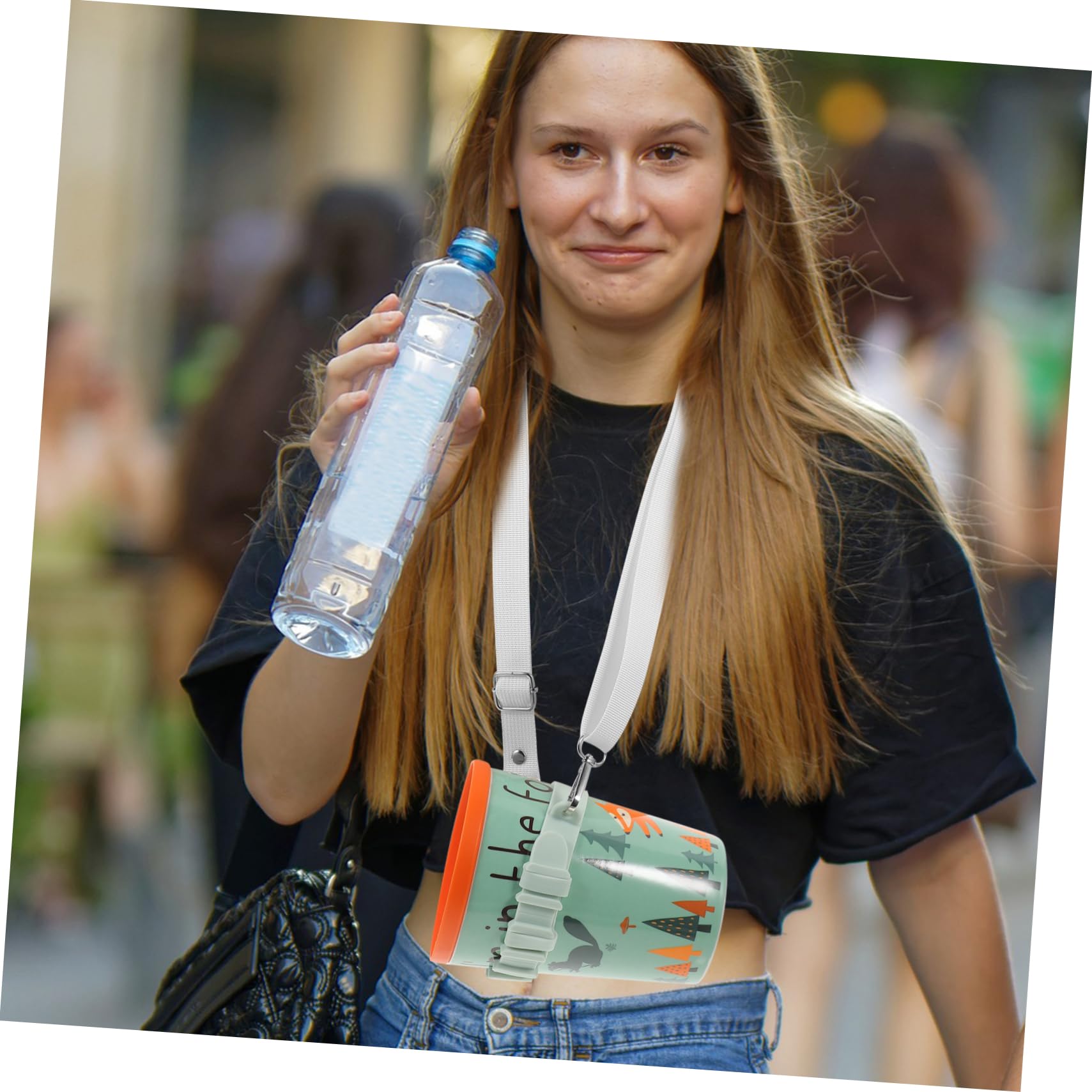 INOOMP 5pièces Sangle De Transport pour Bouteille Eau Support De Gourde pour Randonnée Et Camping avec Bandoulière Ajustable