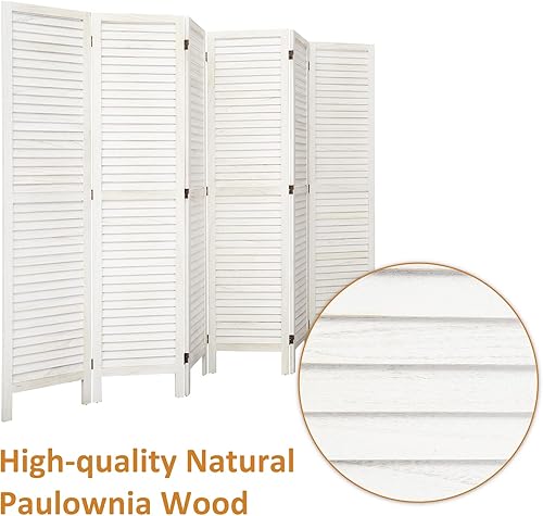 Miniatura 4 de Divisor de habitación de 6 paneles plegables de madera para el hogar, divisor independiente para dormitorio, sala de estar, baño