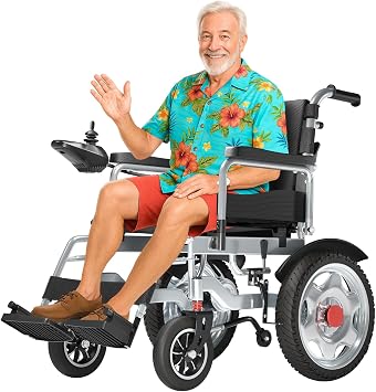 HomyKing Electric Wheelchairs for Adults, Foldable Electric Wheelchair, Travel Motorized Wheelchairs for Seniors, Compact Folding Power Wheelchair, Lightweight Fold Portable wheelchairs