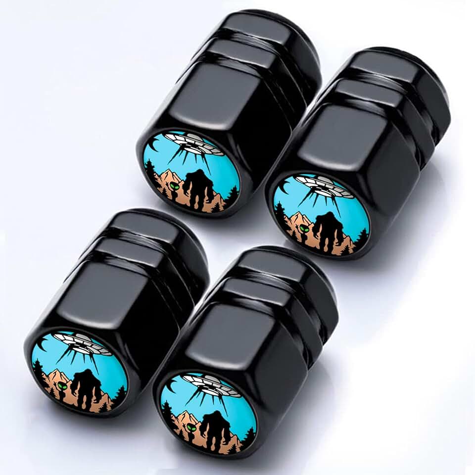 Pacote com 4 tampas de haste de válvula de pneu Bigfoot acessórios de carro de liga de alumínio à prova de ferrugem capas de poeira universais tampa de ar de pneu para carro, caminhão, SUV, bicicleta